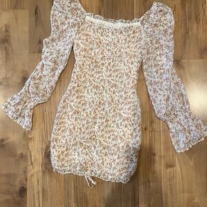 Floral Long Sleeve Dress with Ruffle Details